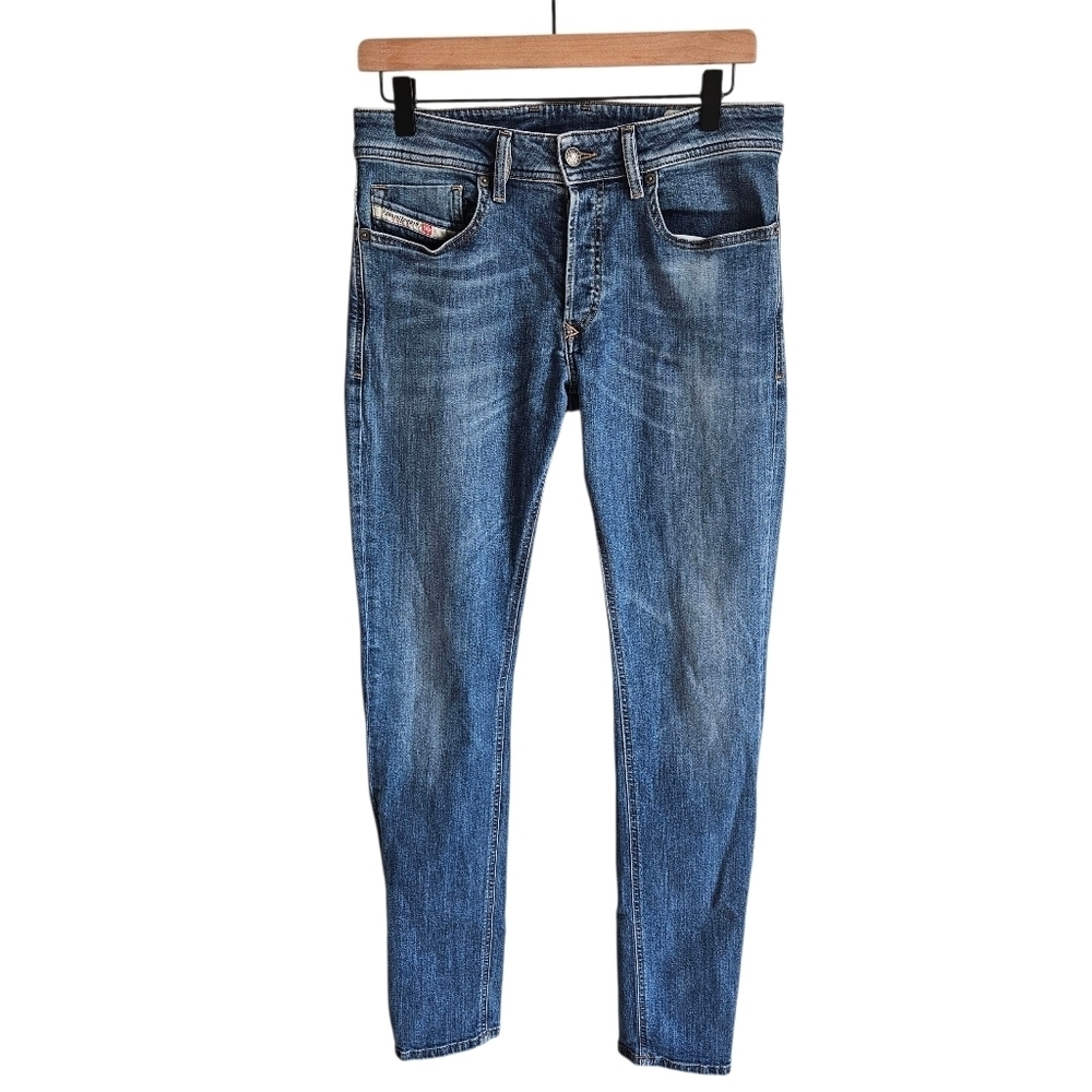 Diesel Men's Medium Wash Sleenker-X Slim Skinny Jeans 30W 32L